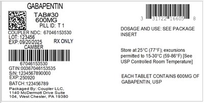 Label (31722 166 05 Gabapentin 600mg 67046 1535 30)